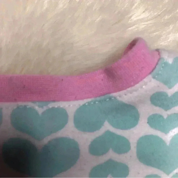 Pekkle Footed Onesie Pajamas White / Blue / Pink Hearts  / Pig Size 3 Months - Picture 15 of 16